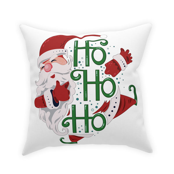 Ho Ho Ho Santa on White Broadcloth Pillow 4 Sizes Square and 1 Lumbar Size, Home Decor, Pillows