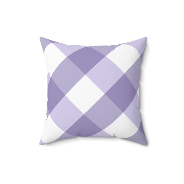 Gingham Lavender And White Check Spun Polyester Square Pillow in 4 Sizes, Home Decor, Throw Pillow
