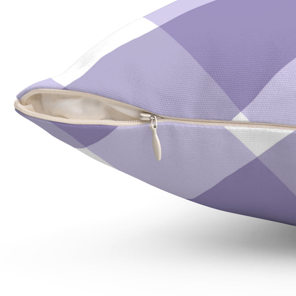 Gingham Lavender And White Check Spun Polyester Square Pillow in 4 Sizes, Home Decor, Throw Pillow