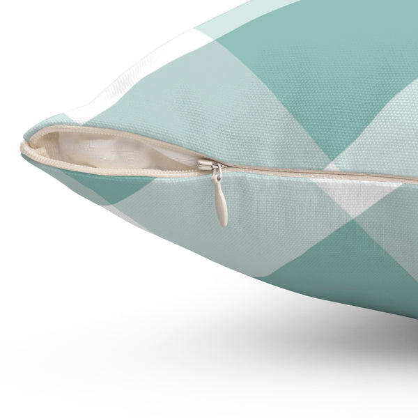 Gingham Green And White Check Spun Polyester Square Pillow in 4 Sizes, Home Decor, Throw Pillow