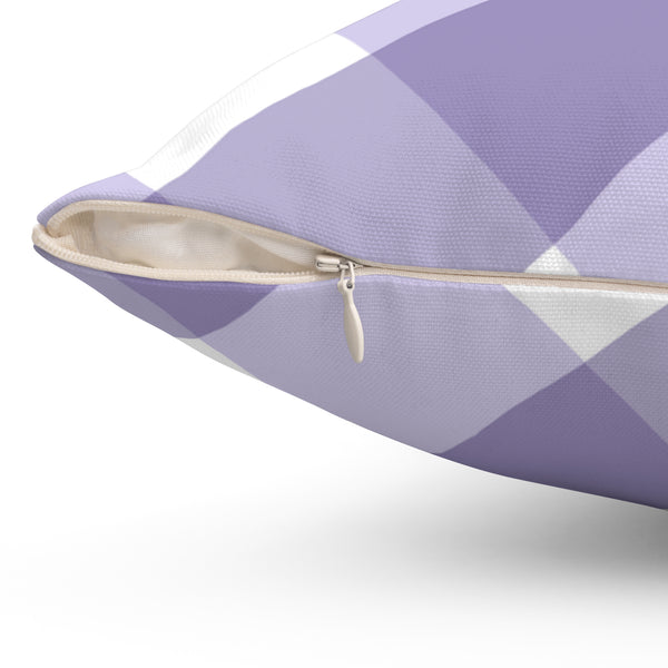Gingham Lavender And White Check Spun Polyester Square Pillow in 4 Sizes, Home Decor, Throw Pillow