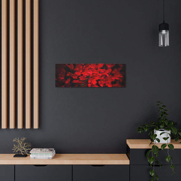 Red Leaves Canvas Wall Art Gallery Wrap 36" x 12"