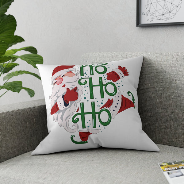 Ho Ho Ho Santa on White Broadcloth Pillow 4 Sizes Square and 1 Lumbar Size, Home Decor, Pillows
