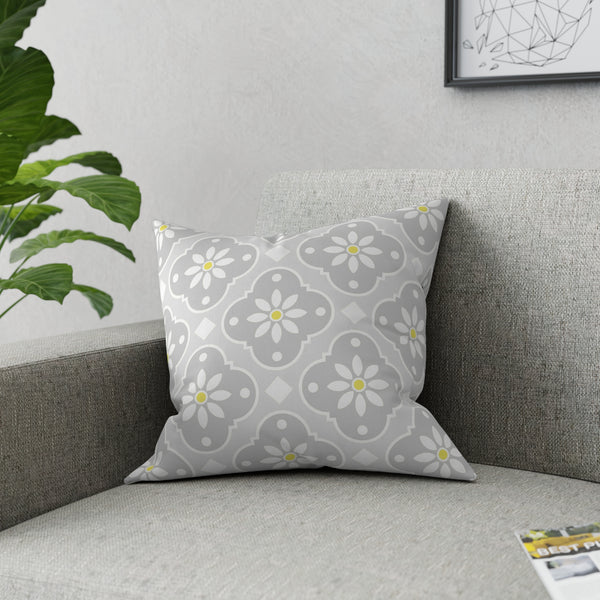 Daisy Deco in Grays Broadcloth Pillow 4 Sizes Square and 1 Lumbar Size, Home Decor, Pillows