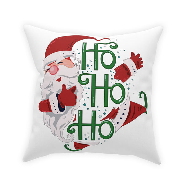 Ho Ho Ho Santa on White Broadcloth Pillow 4 Sizes Square and 1 Lumbar Size, Home Decor, Pillows