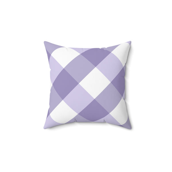 Gingham Lavender And White Check Spun Polyester Square Pillow in 4 Sizes, Home Decor, Throw Pillow