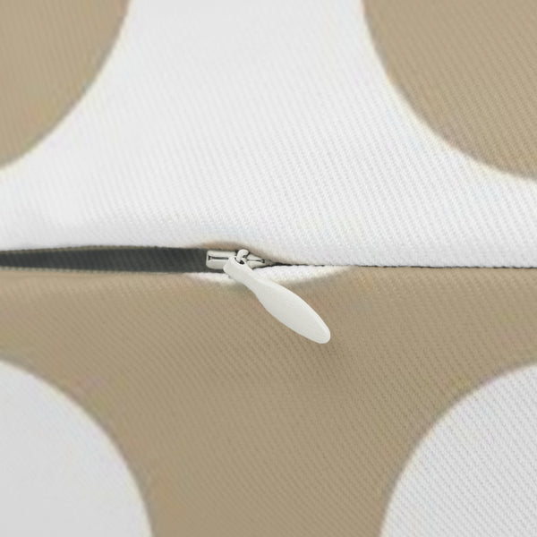 Taupe And White Polka Dot Reverse Spun Polyester Lumbar Pillow 20 x 14, Home Decor, Throw Pillow