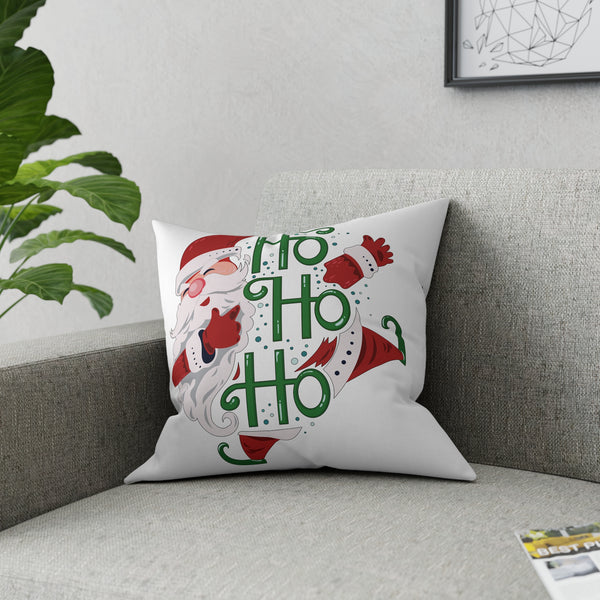 Ho Ho Ho Santa on White Broadcloth Pillow 4 Sizes Square and 1 Lumbar Size, Home Decor, Pillows