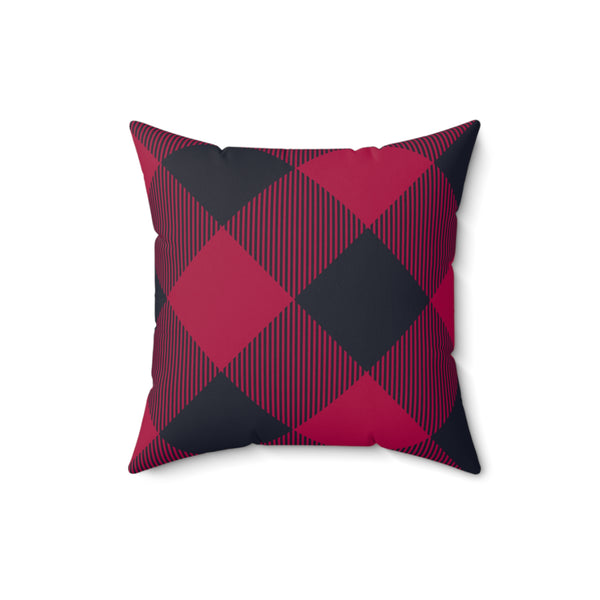 Buffalo Check Red And Black Spun Polyester Square Pillow in 4 Sizes, Home Decor, Throw Pillow