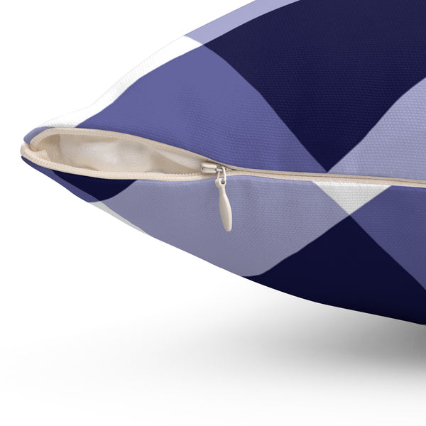 Gingham Blueberry And White Check Spun Polyester Square Pillow in 4 Sizes, Home Decor, Throw Pillow