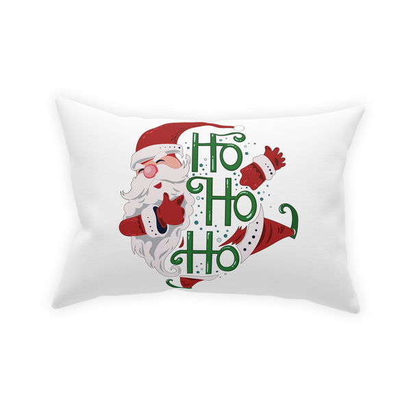 Ho Ho Ho Santa on White Broadcloth Pillow 4 Sizes Square and 1 Lumbar Size, Home Decor, Pillows