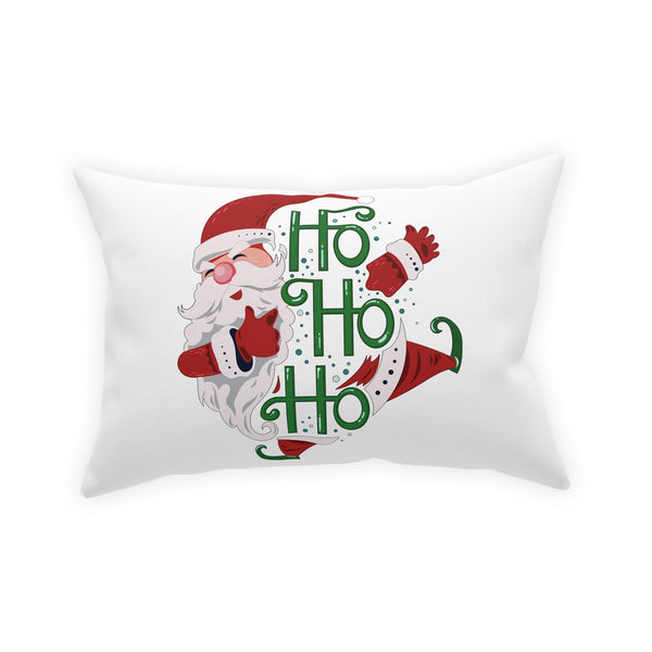 Ho Ho Ho Santa on White Broadcloth Pillow 4 Sizes Square and 1 Lumbar Size, Home Decor, Pillows