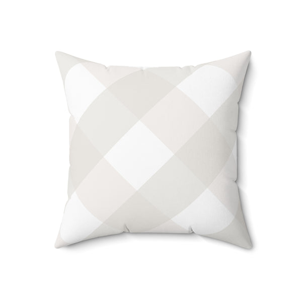 Gingham Cream And White Check Spun Polyester Square Pillow in 4 Sizes, Home Decor, Throw Pillow