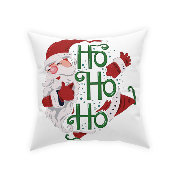 Ho Ho Ho Santa on White Broadcloth Pillow 4 Sizes Square and 1 Lumbar Size, Home Decor, Pillows
