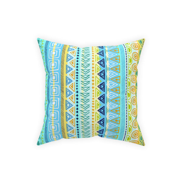 Hip Print Original Turquoise Yellow Blue Broadcloth Pillow 4 Sizes Square and 1 Lumbar Size, Home Decor, Pillows