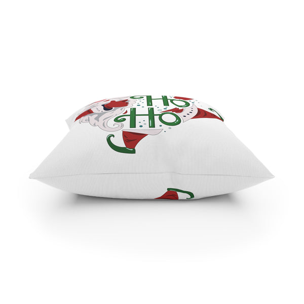 Ho Ho Ho Santa on White Broadcloth Pillow 4 Sizes Square and 1 Lumbar Size, Home Decor, Pillows