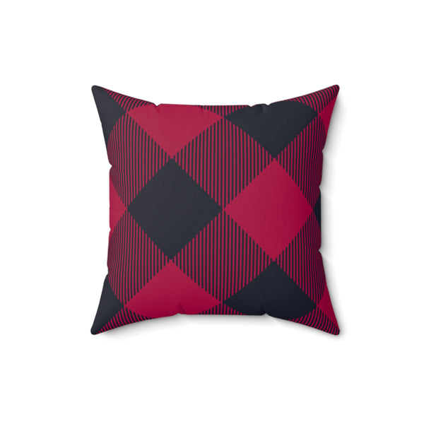Buffalo Check Red And Black Spun Polyester Square Pillow in 4 Sizes, Home Decor, Throw Pillow