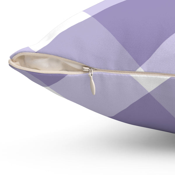 Gingham Lavender And White Check Spun Polyester Square Pillow in 4 Sizes, Home Decor, Throw Pillow