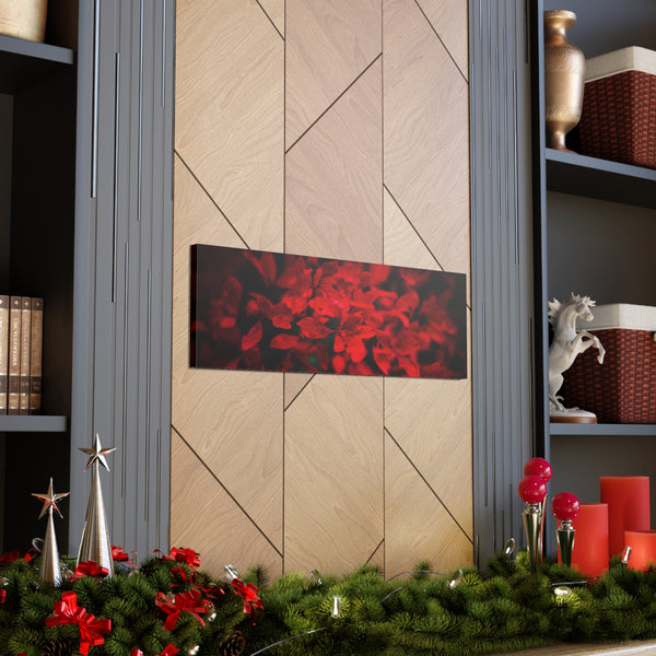 Red Leaves Canvas Wall Art Gallery Wrap 36" x 12"