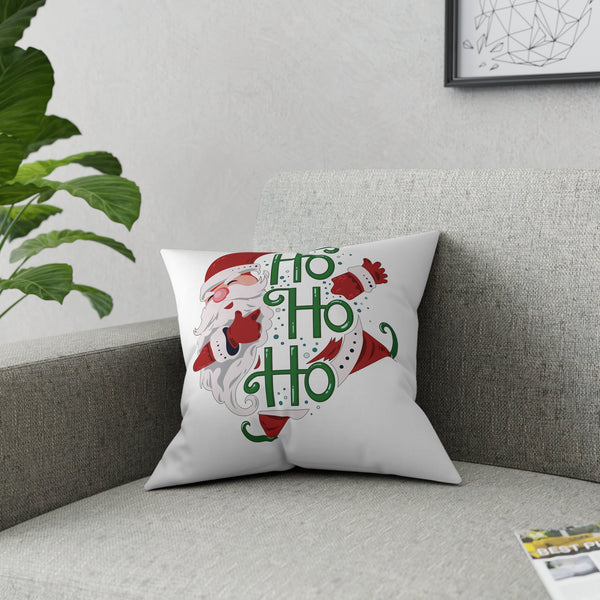 Ho Ho Ho Santa on White Broadcloth Pillow 4 Sizes Square and 1 Lumbar Size, Home Decor, Pillows