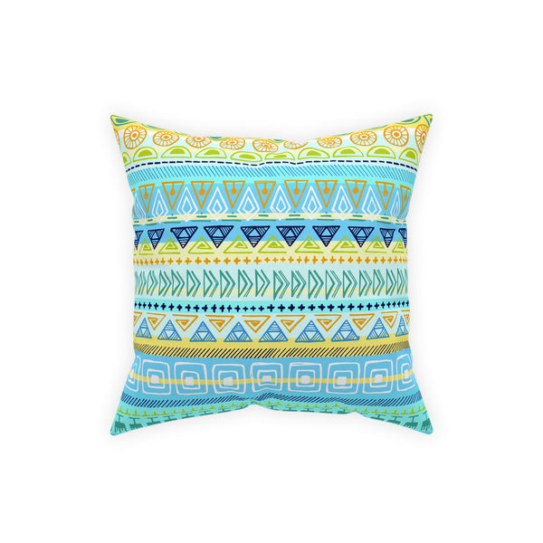 Hip Print Original Turquoise Yellow Blue Broadcloth Pillow 4 Sizes Square and 1 Lumbar Size, Home Decor, Pillows