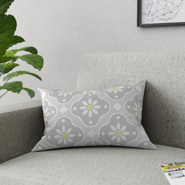 Daisy Deco in Grays Broadcloth Pillow 4 Sizes Square and 1 Lumbar Size, Home Decor, Pillows