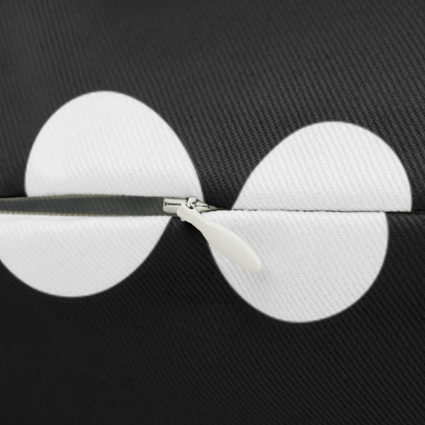 Graphic White Flowers On Black Spun Polyester Lumbar Pillow 20 x 14, Home Decor, Throw Pillow