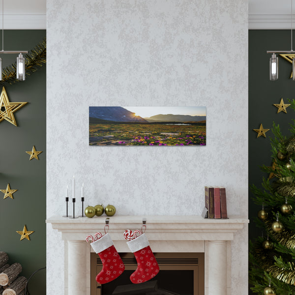 Mountain Sun Flowers Canvas Wall Art Gallery Wrap 36" x 12"