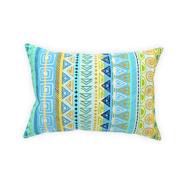 Hip Print Original Turquoise Yellow Blue Broadcloth Pillow 4 Sizes Square and 1 Lumbar Size, Home Decor, Pillows