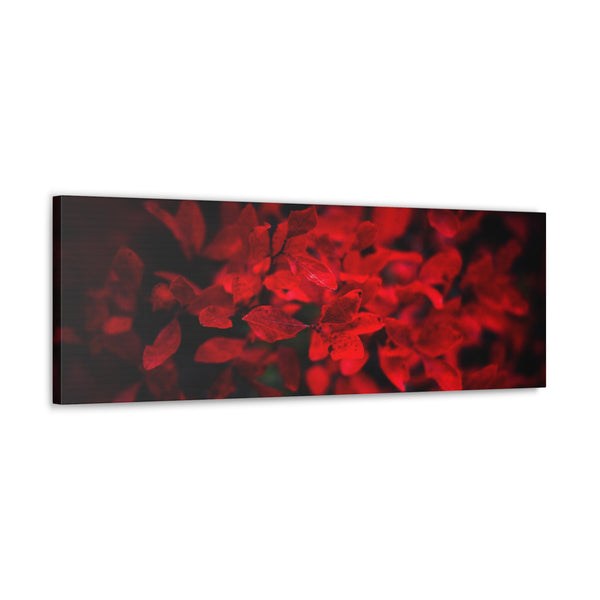 Red Leaves Canvas Wall Art Gallery Wrap 36" x 12"