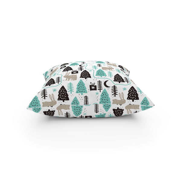 Rabbits In The Trees Holiday Design Broadcloth Pillow 4 Sizes Square and 1 Lumbar Size, Home Decor, Pillows