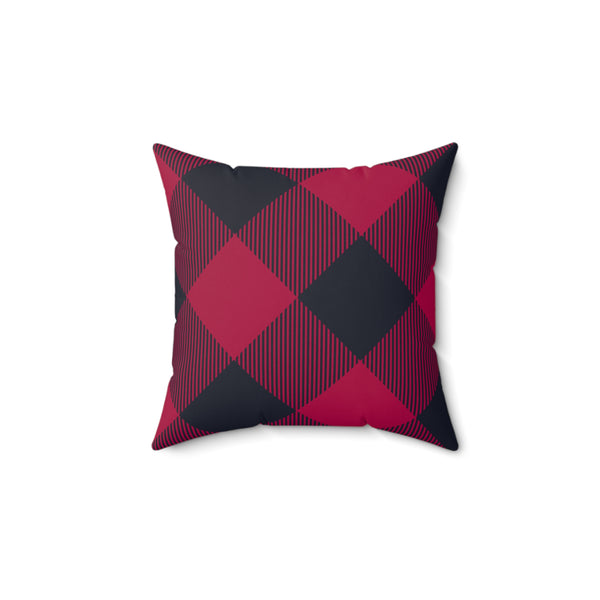 Buffalo Check Red And Black Spun Polyester Square Pillow in 4 Sizes, Home Decor, Throw Pillow