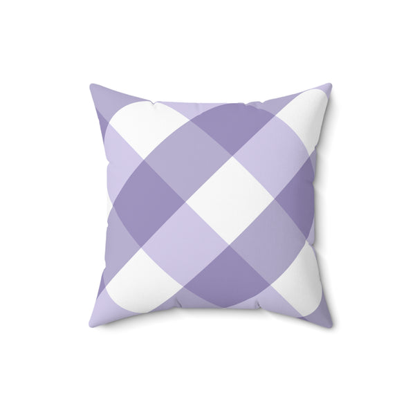 Gingham Lavender And White Check Spun Polyester Square Pillow in 4 Sizes, Home Decor, Throw Pillow