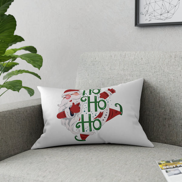 Ho Ho Ho Santa on White Broadcloth Pillow 4 Sizes Square and 1 Lumbar Size, Home Decor, Pillows