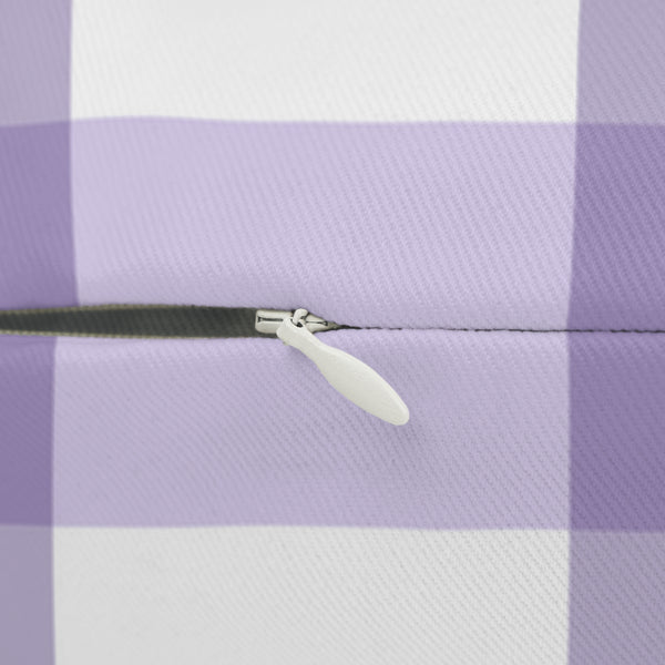 Gingham Lavender And White Check Spun Polyester Lumbar Pillow 20 x 14, Home Decor, Throw Pillow