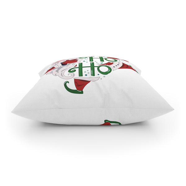Ho Ho Ho Santa on White Broadcloth Pillow 4 Sizes Square and 1 Lumbar Size, Home Decor, Pillows