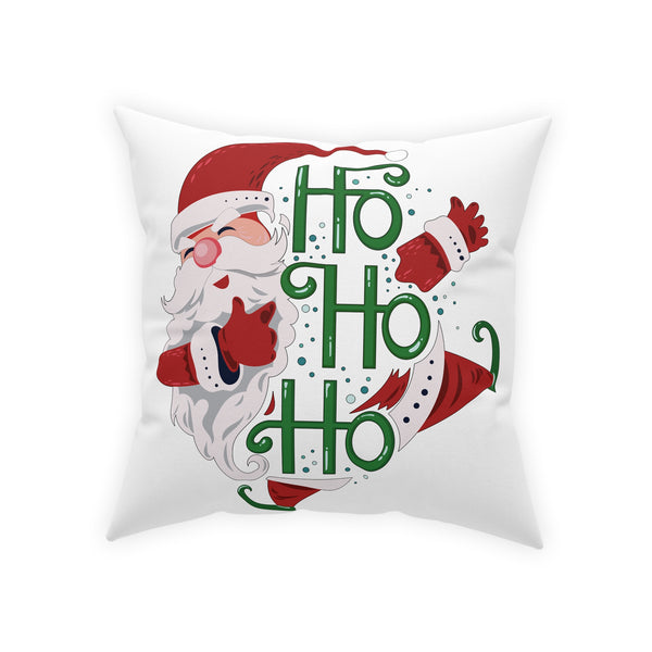 Ho Ho Ho Santa on White Broadcloth Pillow 4 Sizes Square and 1 Lumbar Size, Home Decor, Pillows
