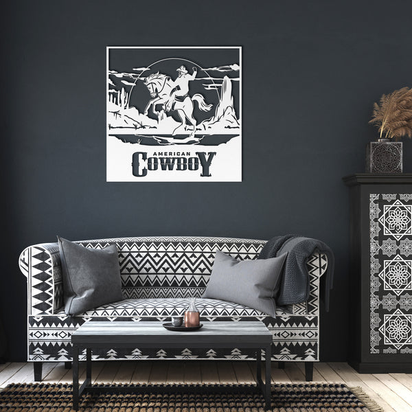 American Cowboy Bucking Bronco Metal Sign Steel Powder Coated Sign 5 Colors