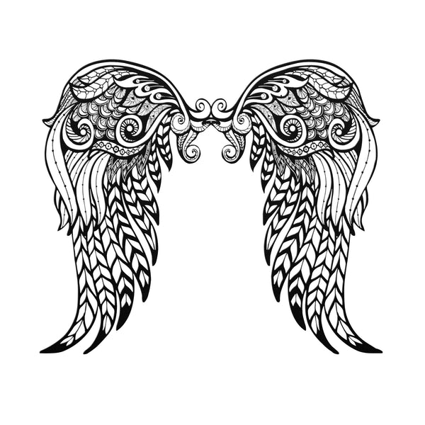 Angel Wings Boho Style Custom Metal Sign Powder Coated Steel Sign 5 Colors