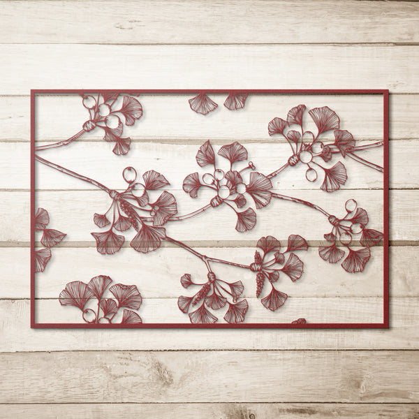 Gingko Leaves Die-Cut Metal Signs