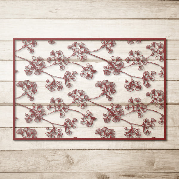Gingko Leaves Pattern Die-Cut Metal Signs