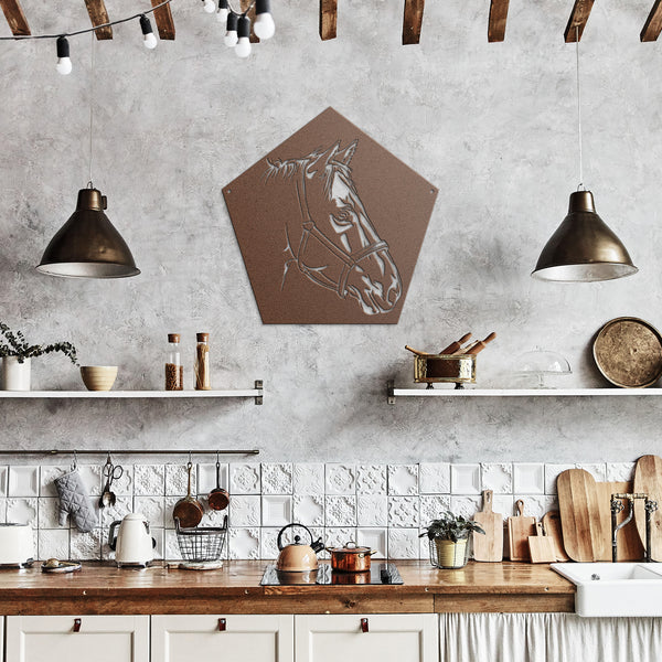 Horse Head Silhouette Metal Sign Powder Coated Steel Sign 5 Colors