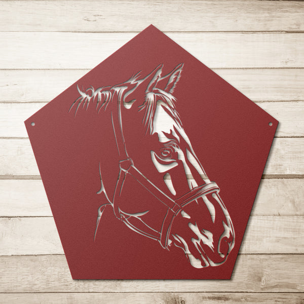 Horse Head Silhouette Metal Sign Powder Coated Steel Sign 5 Colors