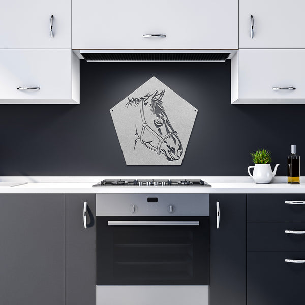 Horse Head Silhouette Metal Sign Powder Coated Steel Sign 5 Colors