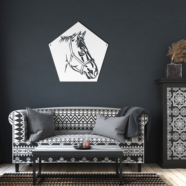 Horse Head Silhouette Metal Sign Powder Coated Steel Sign 5 Colors