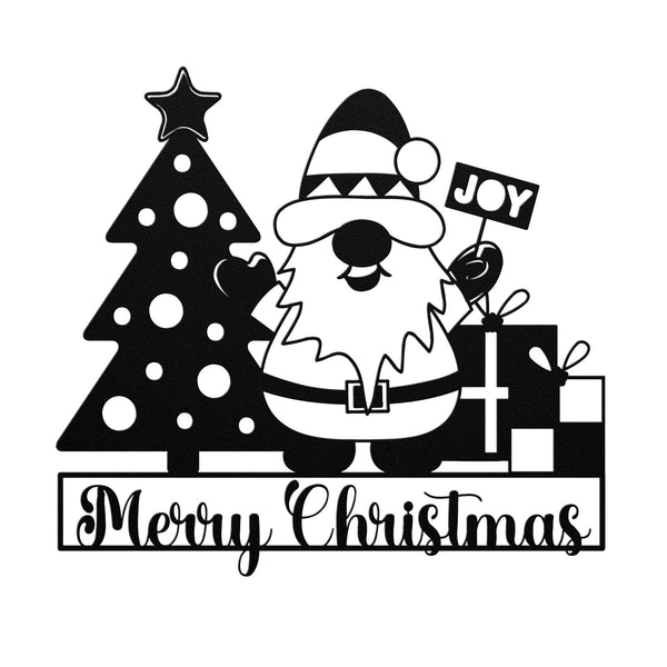 Merry Christmas Santa Delivering Packages Sign Steel Powder Coated Sign 5 Colors