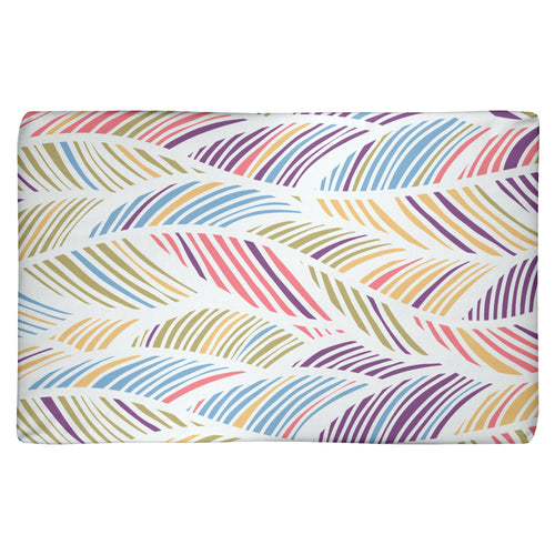 Modern Organic Multicolor Stripe Comfy Pet Crate Mat, 1.5 Inch Thick, 3 Sizes
