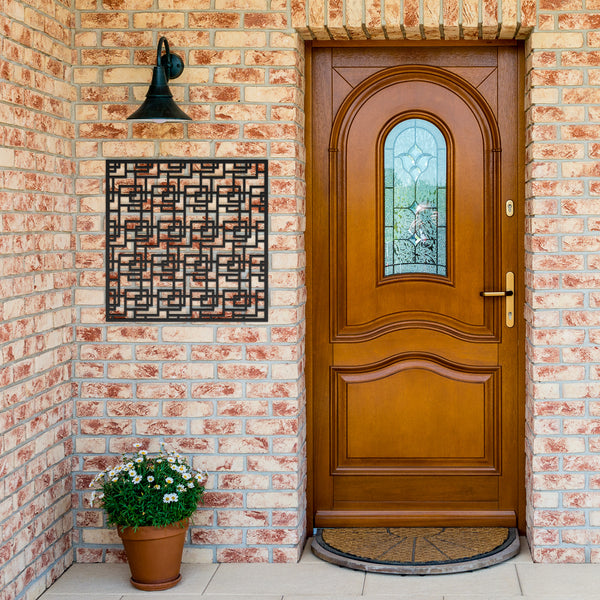 Rectangles and Squares Mid-Century Modern metal sign, multiple sizes and colors