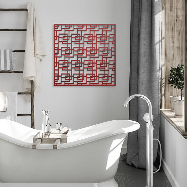 Rectangles and Squares Mid-Century Modern metal sign, multiple sizes and colors