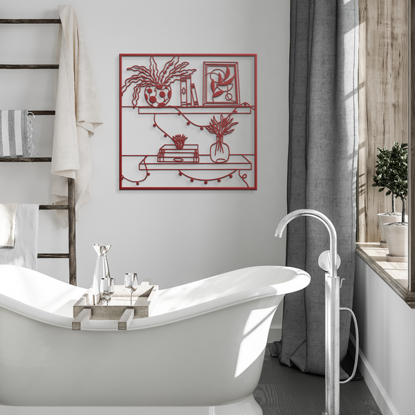 Shelves_With_Cute_Images_of_Plants_Book_Red_Modern_Bathroom_Mockup.png